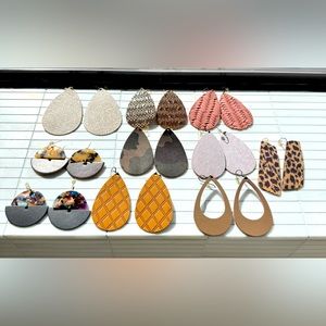 Nickel & Suede Earrings- 10 Pairs